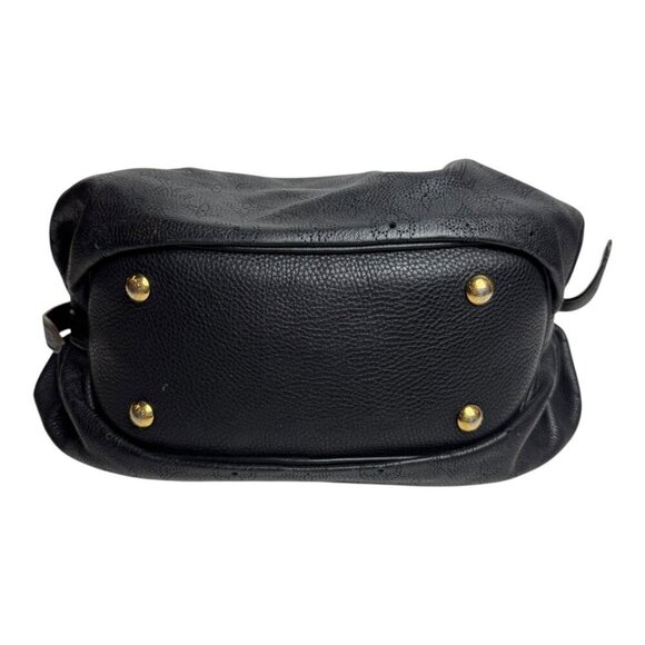 Louis Vuitton Purse Noir Black Leather Monogram Mahina Shoulder Bag Luxury Hobo - Picture 7 of 15